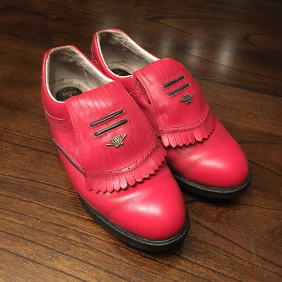 Copenhagen Shoes - Copenhagen Shoes EU 39 Red Leather Kiltie Oxfords Flap Fringe Retro